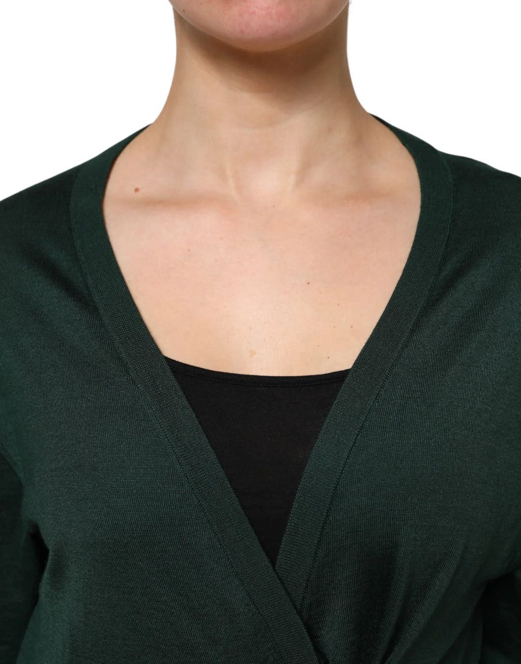 Dolce & Gabbana Dark Green Cashmere Silk Cardigan Sweater - Zeiniez