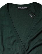 Dolce & Gabbana Dark Green Cashmere Silk Cardigan Sweater - Zeiniez