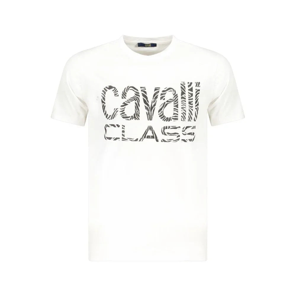 Cavalli Class Bianco Cotton Men's T-Shirt - Zeiniez
