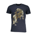 Cavalli Class Blu Cotton Men T-Shirt - Zeiniez