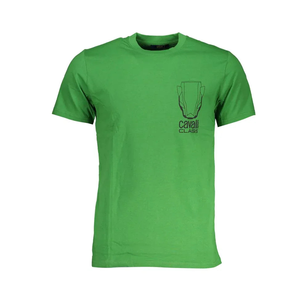 Cavalli Class Verde Cotton Mens T-Shirt - Zeiniez