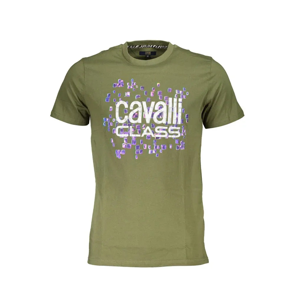 Cavalli Class Verde Cotton Men T-Shirt - Zeiniez