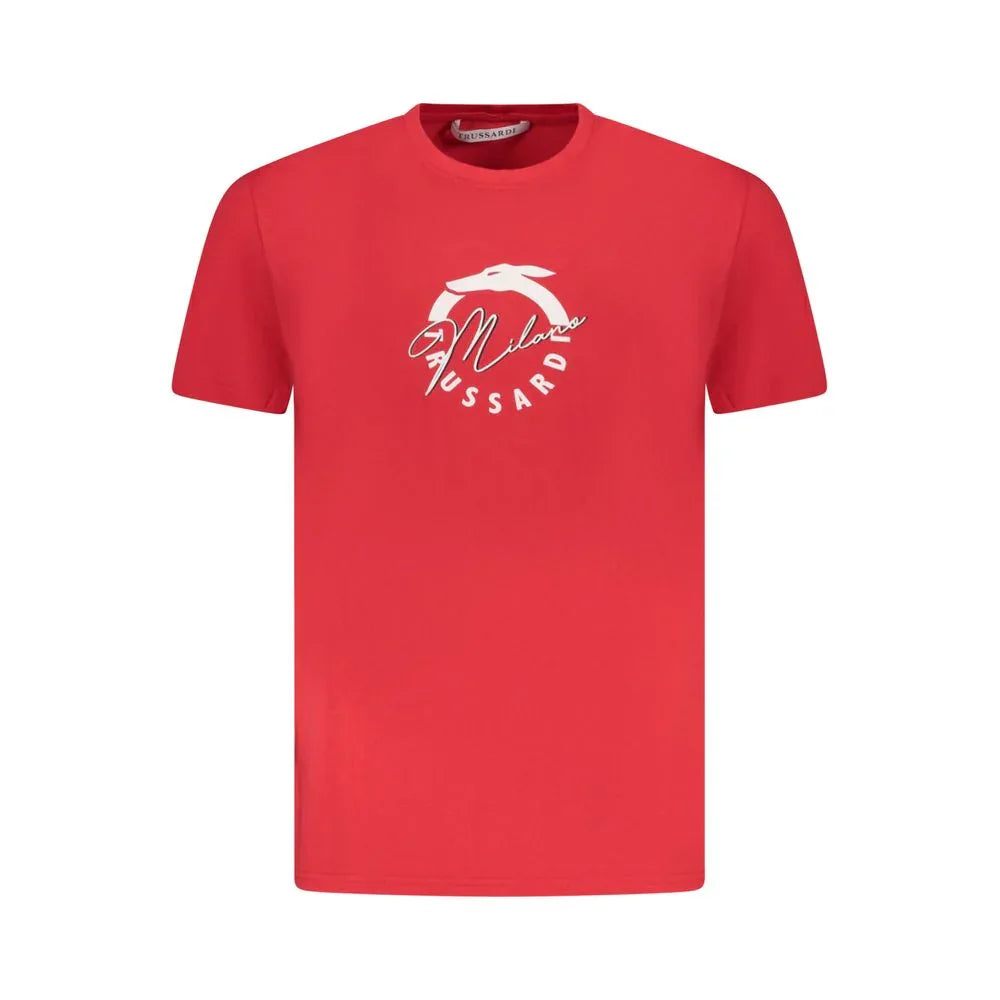 Trussardi Rosso Cotton Men T-Shirt - Zeiniez
