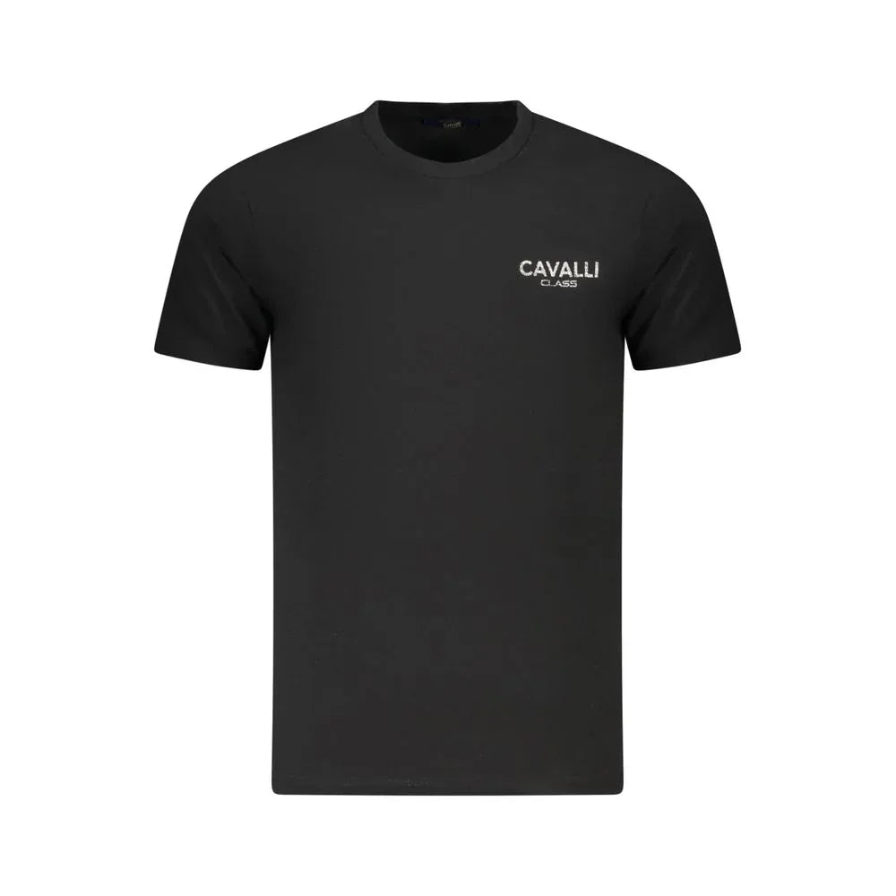 Cavalli Class Black Cotton Men T-Shirt - Zeiniez