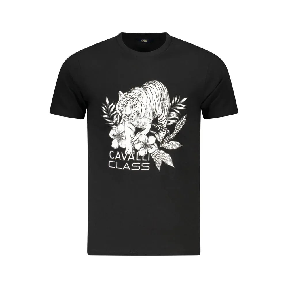Cavalli Class Nero Cotton Men T-Shirt - Zeiniez
