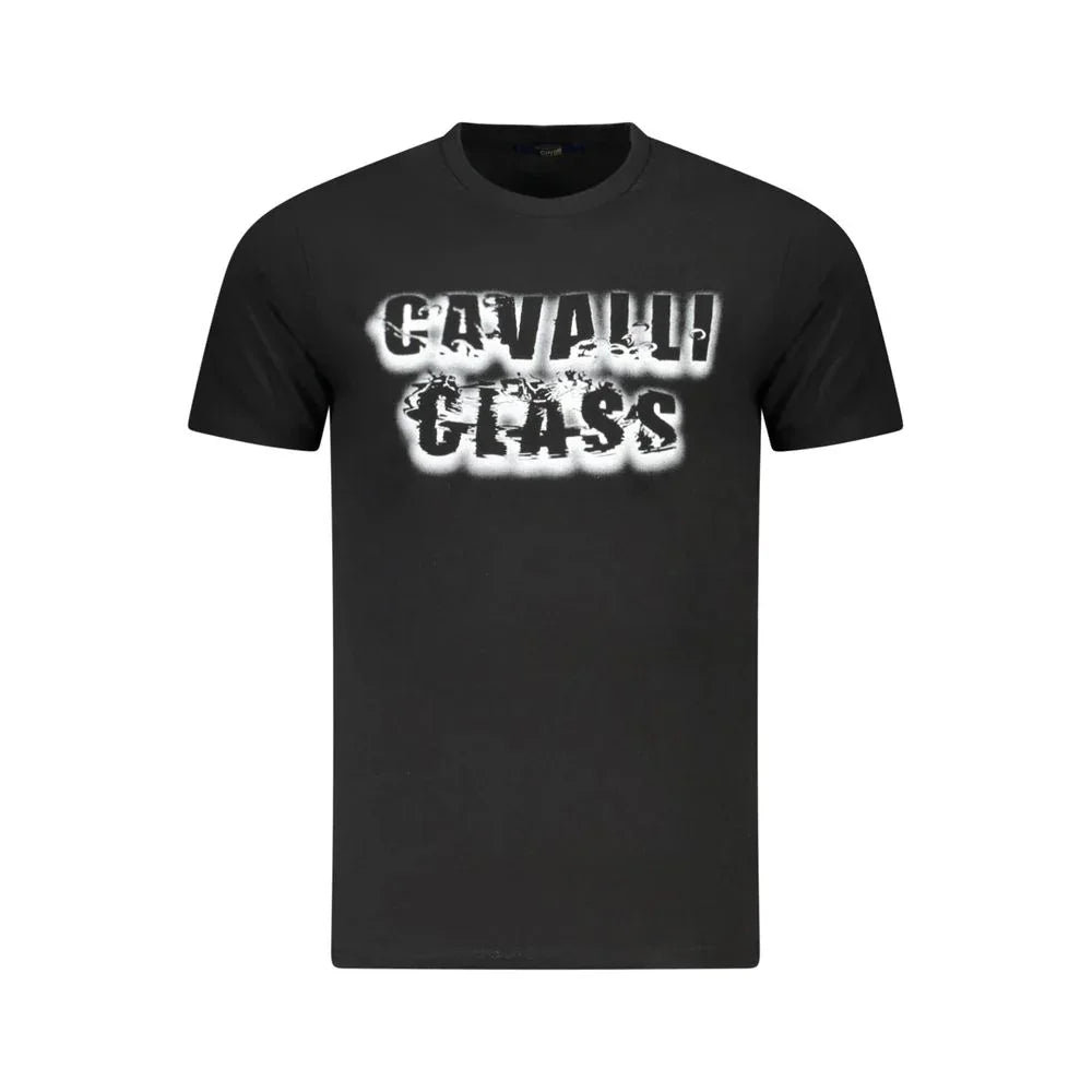 Cavalli Class Black Cotton Mens T-Shirt - Zeiniez