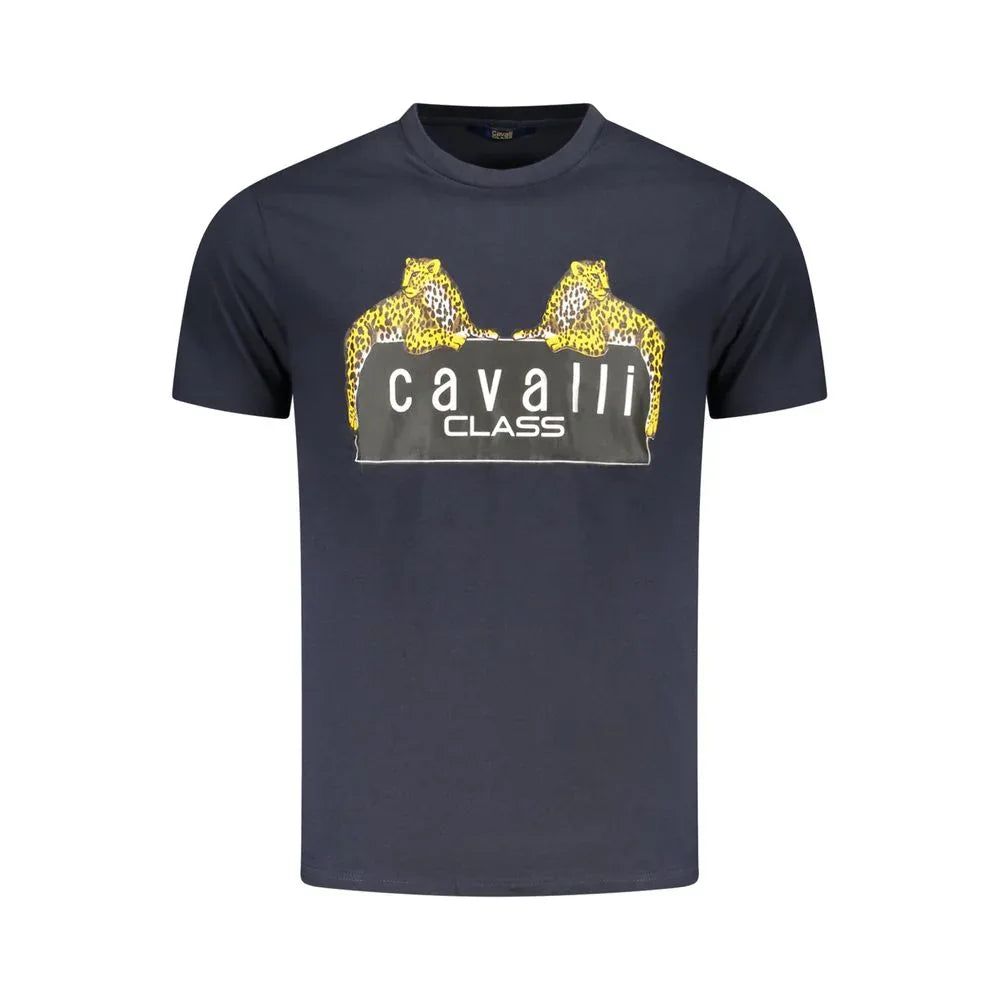 Cavalli Class Blu Cotton Men T-Shirt - Zeiniez