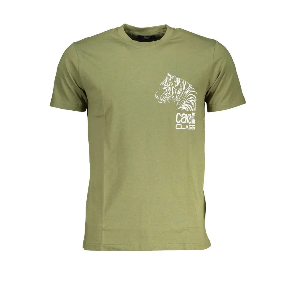 Cavalli Class Verde Cotton Men T-Shirt - Zeiniez