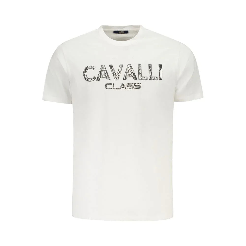 Cavalli Class Bianco Cotton Men T-Shirt - Zeiniez