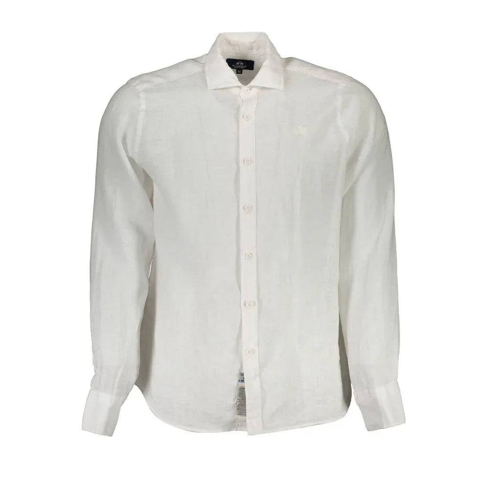 La Martina Bianco Linen Mens Shirt - Zeiniez