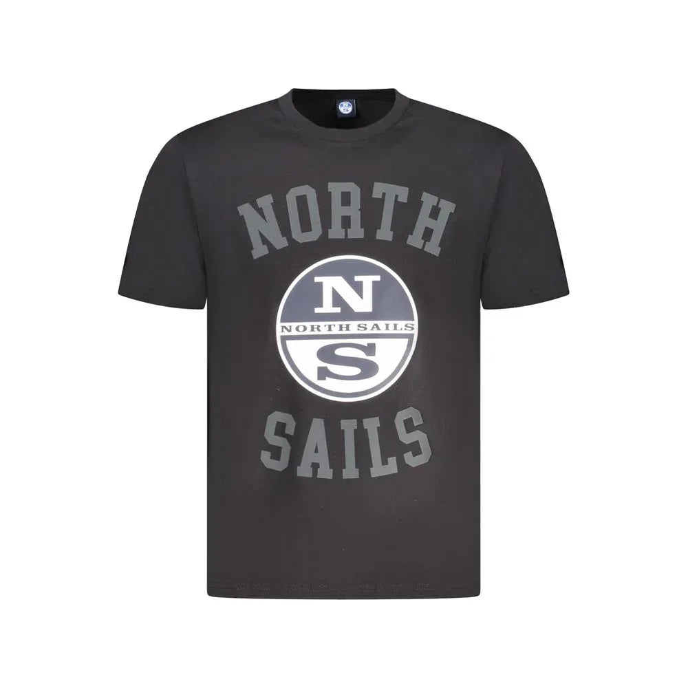 North Sails Black Cotton Men T-Shirt - Zeiniez