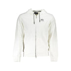 La Martina White Cotton Men Sweater with Hood and Zip Pockets - Zeiniez