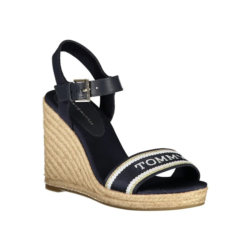 Tommy Hilfiger Blue Leather Women's Wedge Sandal - Zeiniez