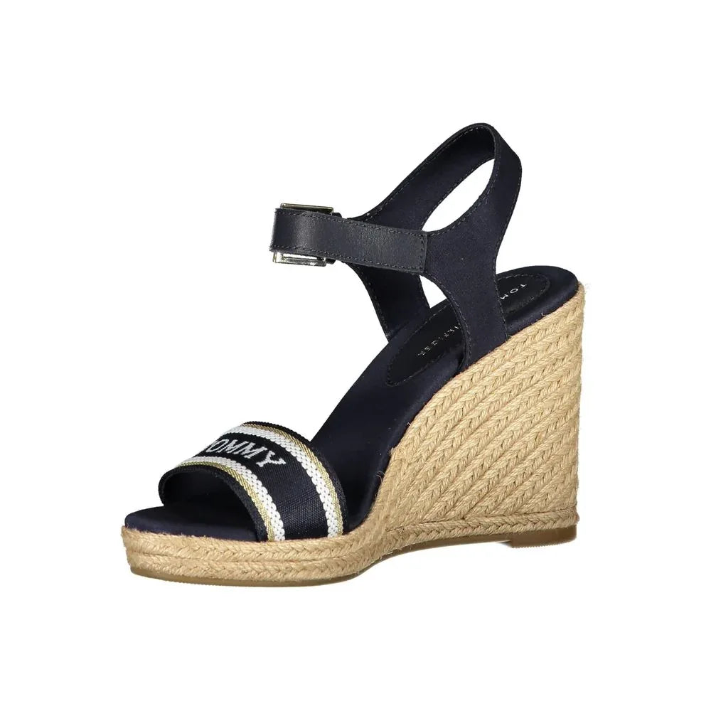 Tommy Hilfiger Blue Leather Women's Wedge Sandal - Zeiniez
