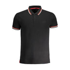Cavalli Class Black Cotton Men Polo Shirt