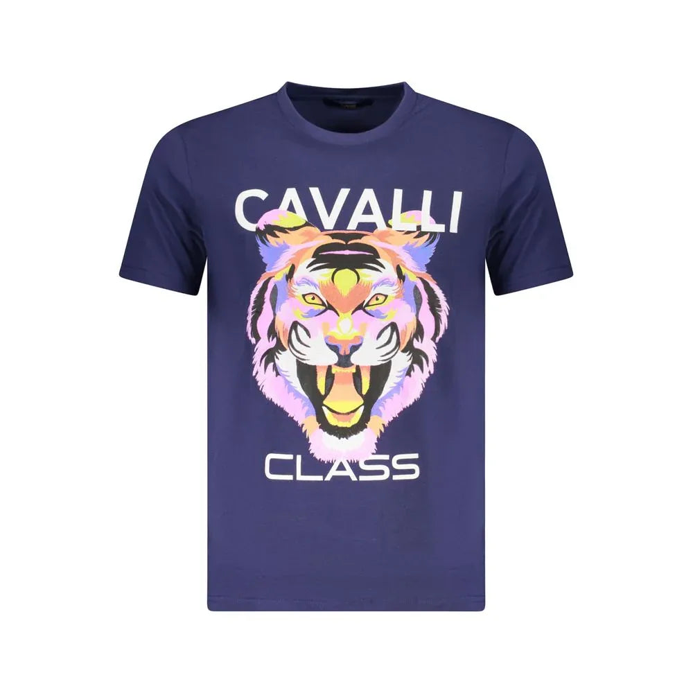 Cavalli Class Blu Cotton Men T-Shirt - Zeiniez