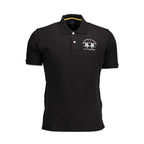 La Martina Black Cotton Men Polo Shirt - Zeiniez