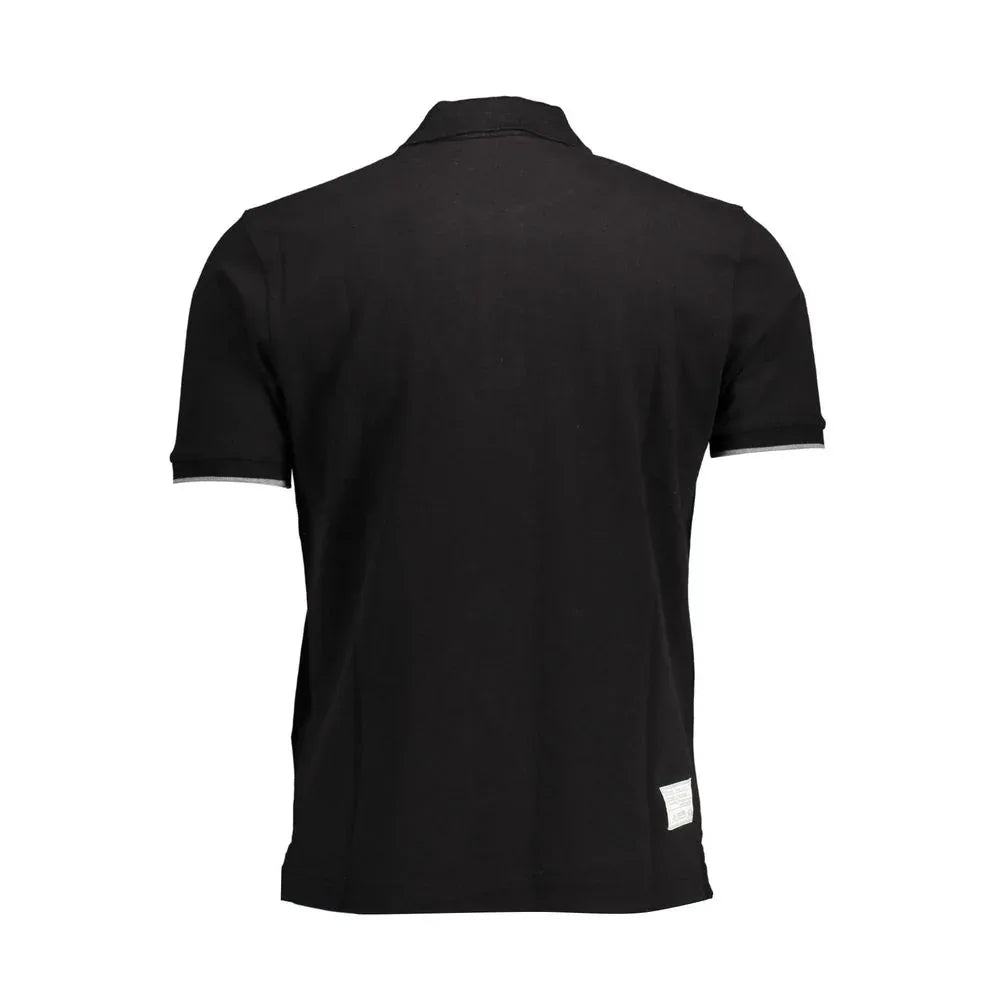 La Martina Black Cotton Men Polo Shirt - Zeiniez