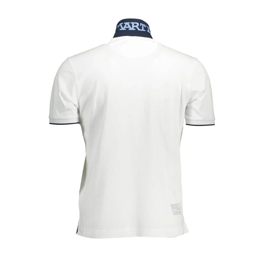 La Martina White Cotton Men Polo Shirt - Zeiniez