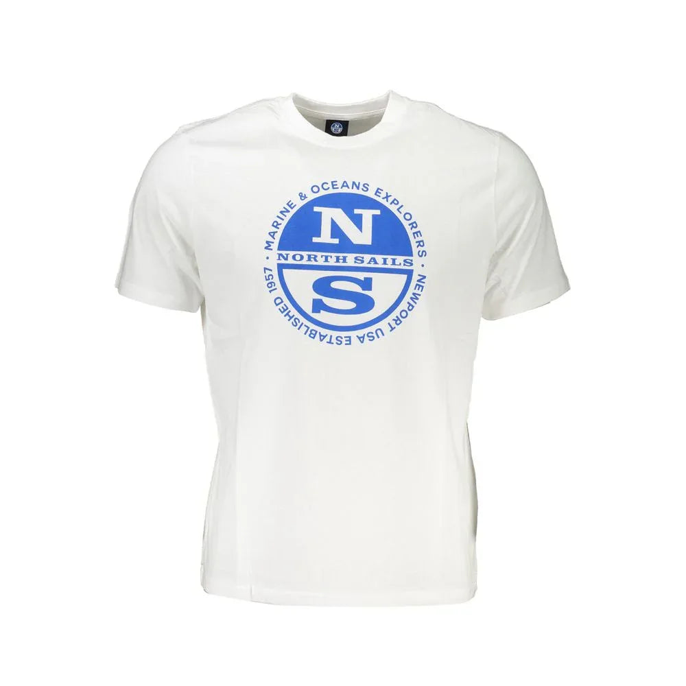 North Sails White Cotton Men's T-Shirt - Zeiniez