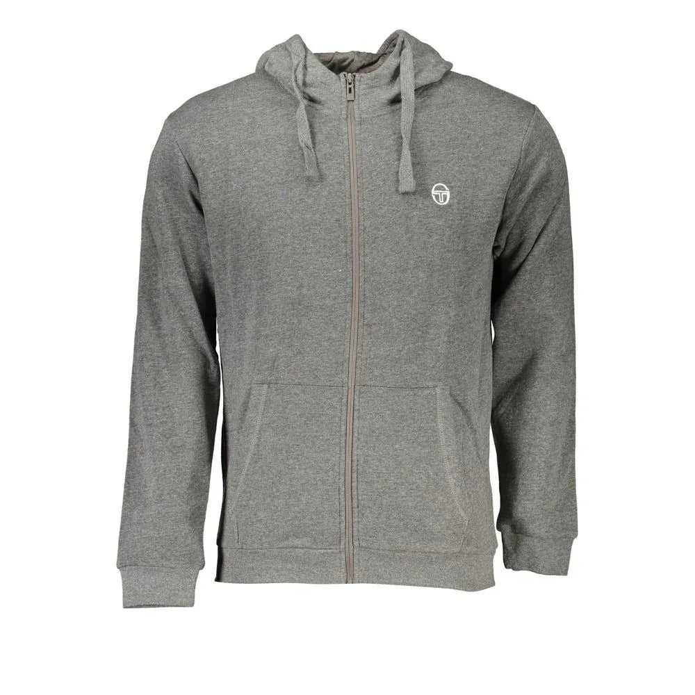 Sergio Tacchini Grigio Cotton Men's Hooded Sweatshirt - Zeiniez