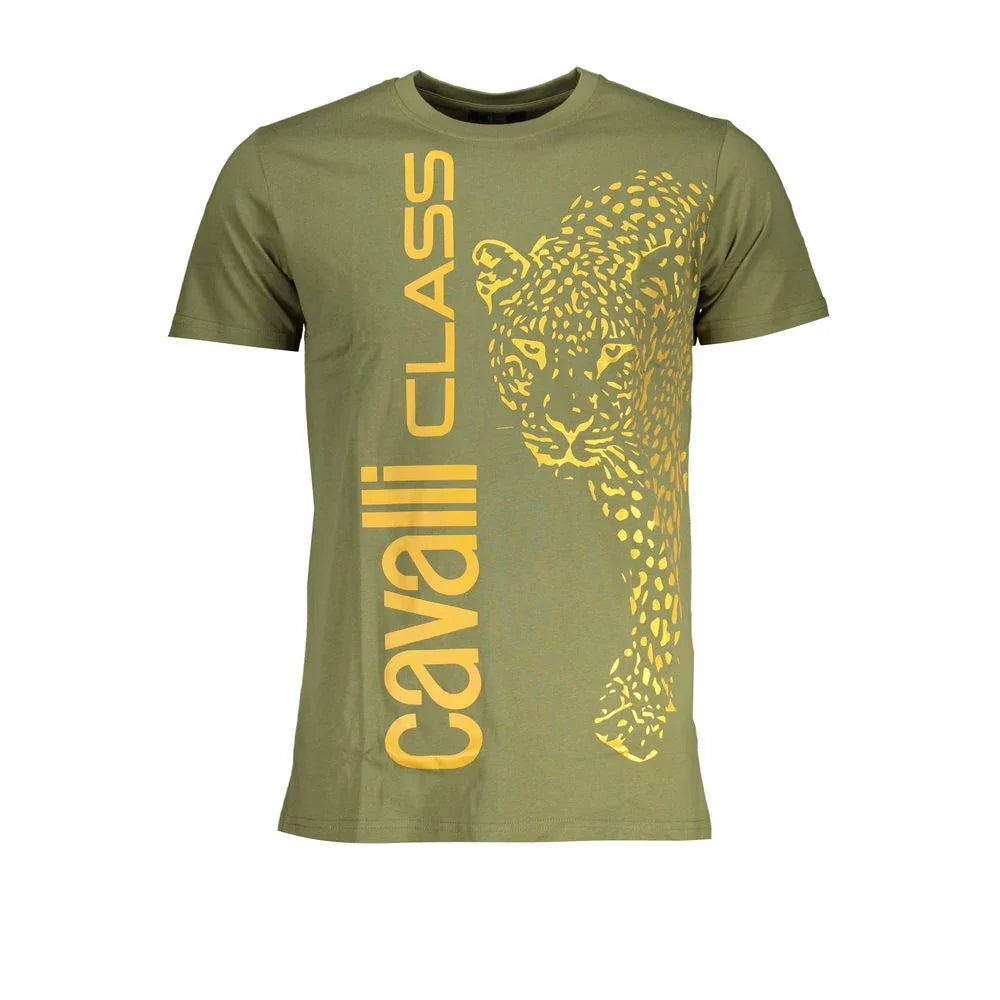 Cavalli Class Verde Cotton Men T-Shirt - Zeiniez