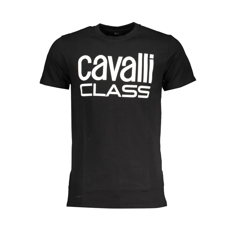 Cavalli Class Black Cotton Men T-Shirt - Zeiniez