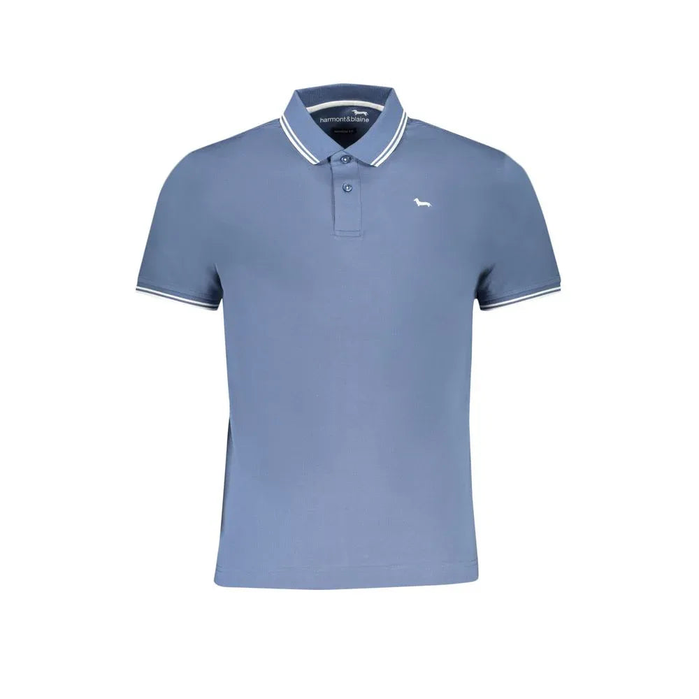 Harmont & Blaine Blue Cotton Polo Shirt - Zeiniez
