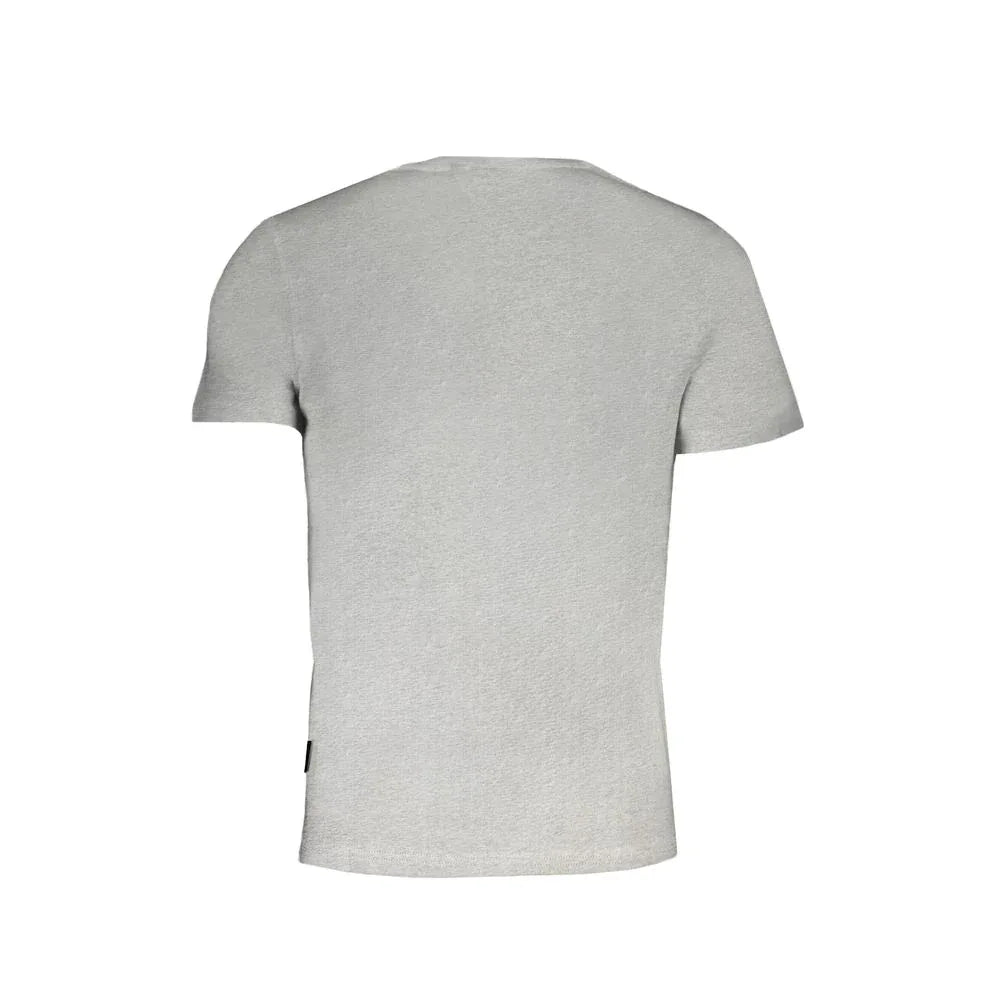 Napapijri Gray Organic Cotton Men's T-Shirt - Zeiniez