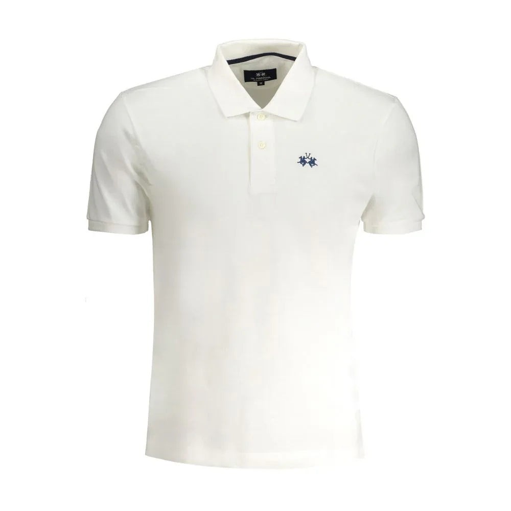 La Martina White Cotton Men Polo Shirt - Zeiniez