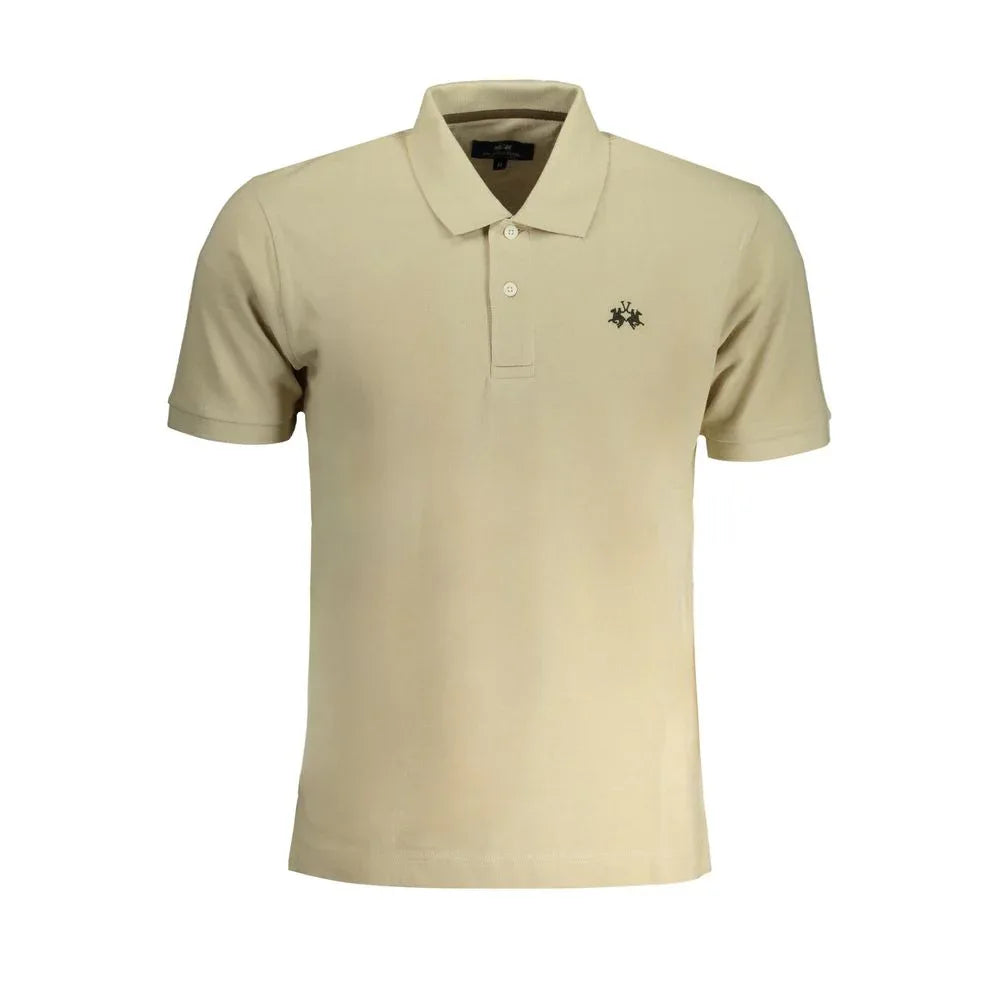 La Martina Beige Cotton Men Polo Shirt - Zeiniez