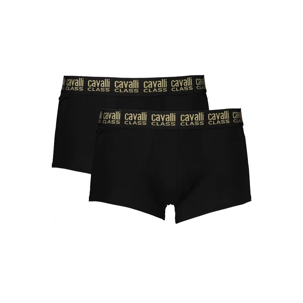 Cavalli Class Black Cotton Men's Boxer Underwear Pair - Zeiniez
