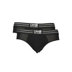 Cavalli Class Nero Cotton Men's Underwear Slip - Zeiniez