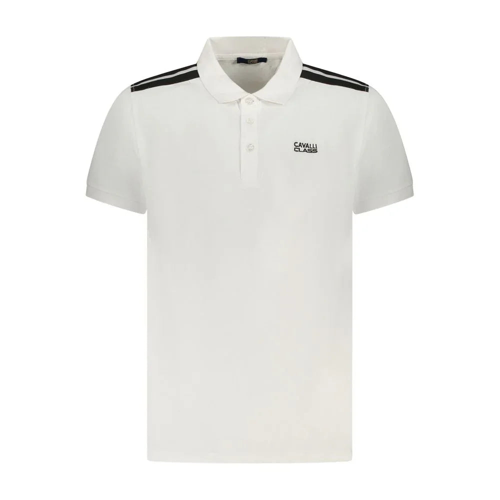 Cavalli Class White Cotton Mens Polo Shirt - Zeiniez