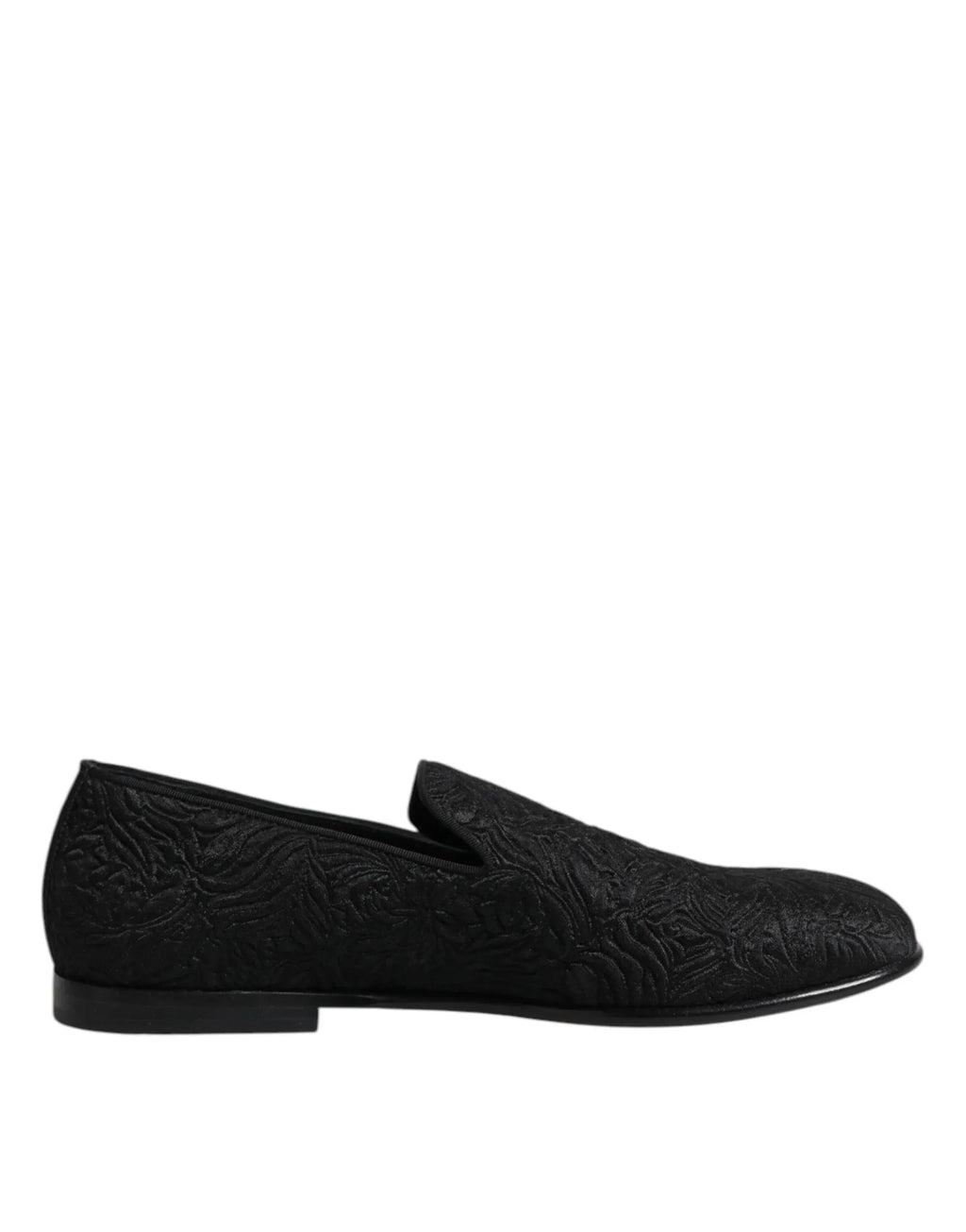 Dolce & Gabbana Black Jacquard Slip On Loafers Formal Shoes - Zeiniez