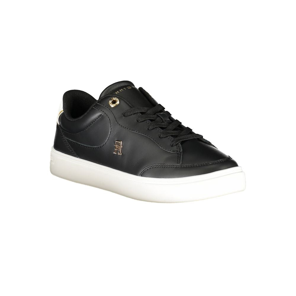 Tommy Hilfiger Black Leather Women Sneaker - Zeiniez
