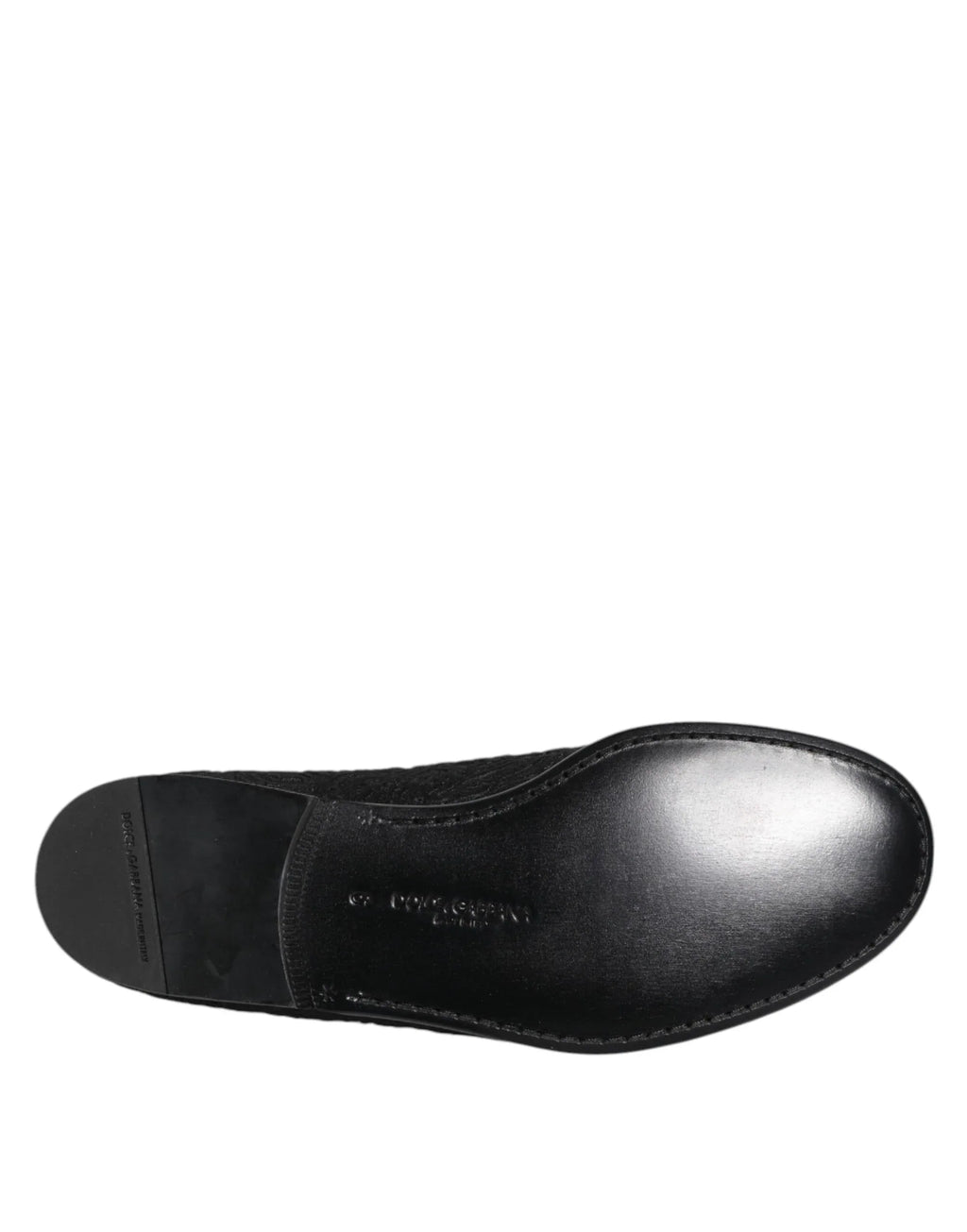 Dolce & Gabbana Black Jacquard Slip On Loafers Formal Shoes - Zeiniez