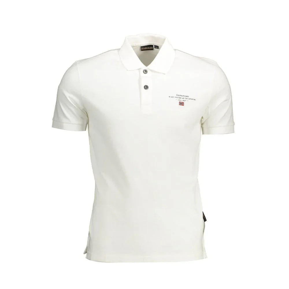 Napapijri White Cotton Men's Polo Shirt - Zeiniez