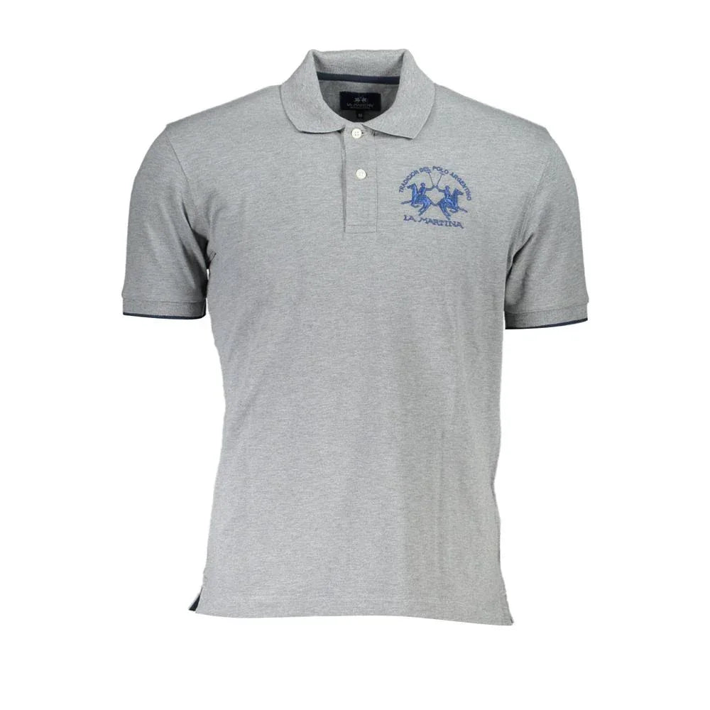 La Martina Grigio Cotton Men Polo - Zeiniez