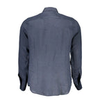 La Martina Blu Linen Men Shirt - Zeiniez