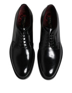 Dolce & Gabbana Black Leather Lace Up Derby Dress Formal Shoes - Zeiniez