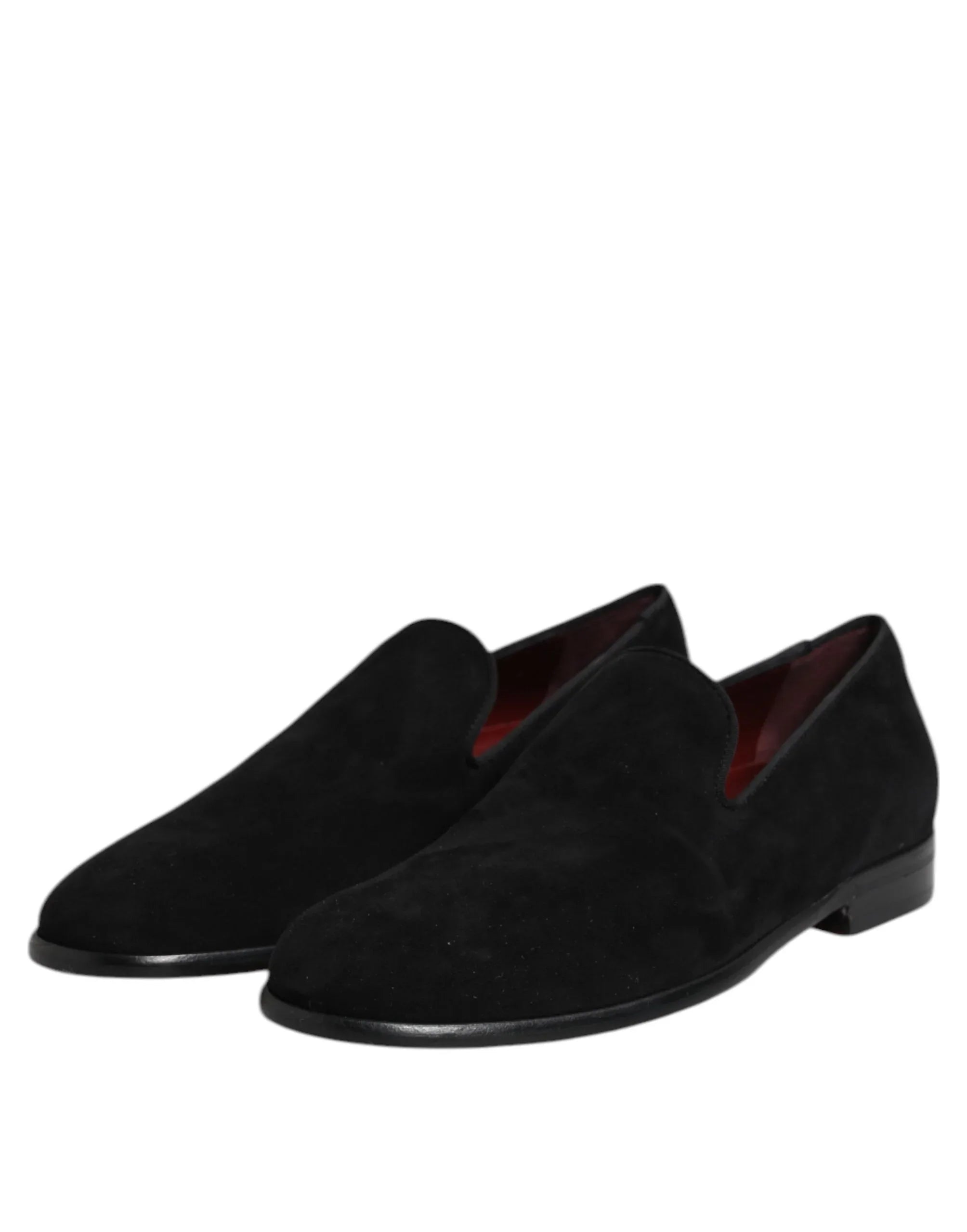 Dolce & Gabbana Black Suede Slip On Loafers Formal Shoes - Zeiniez