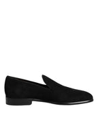 Dolce & Gabbana Black Suede Slip On Loafers Formal Shoes - Zeiniez