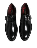 Dolce & Gabbana Black Leather Monk Strap Derby Formal Shoes - Zeiniez