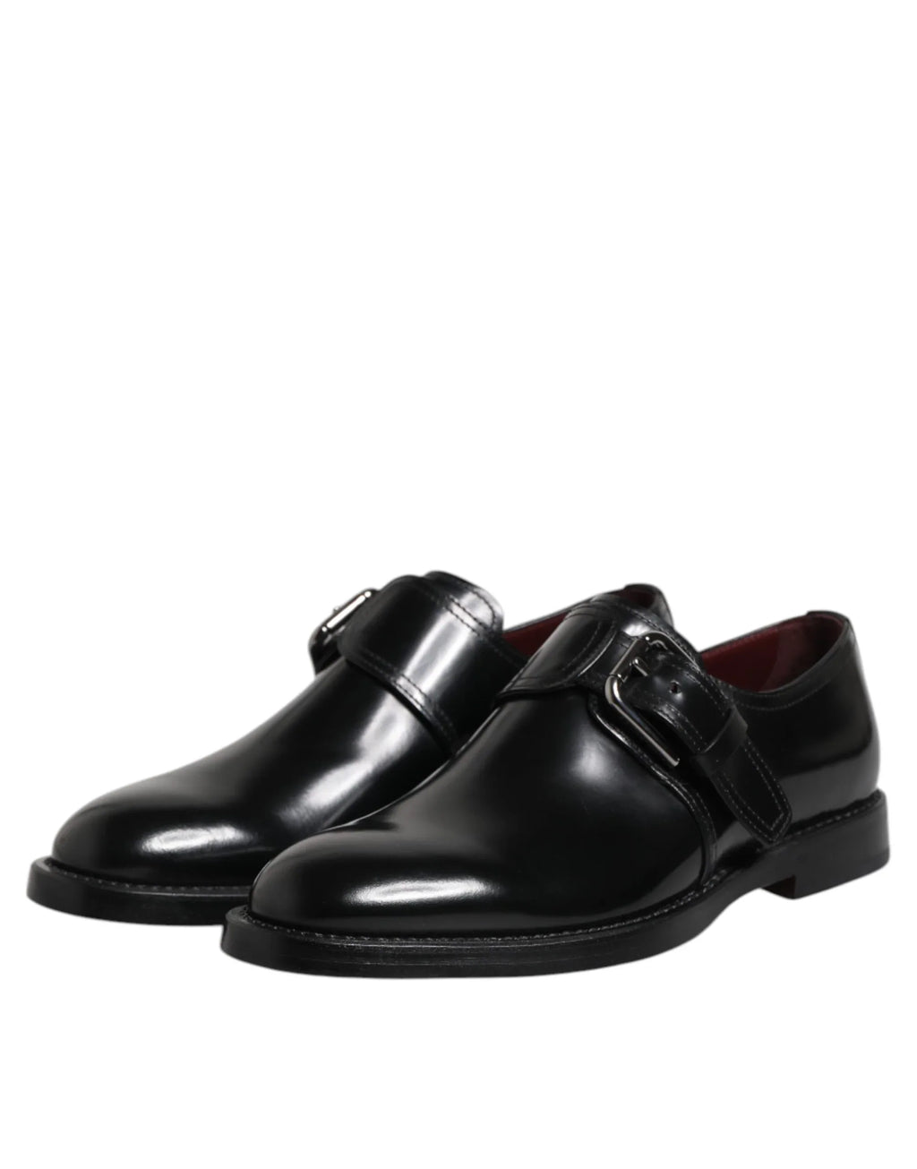 Dolce & Gabbana Black Leather Monk Strap Derby Formal Shoes - Zeiniez