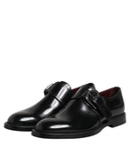 Dolce & Gabbana Black Leather Monk Strap Derby Formal Shoes - Zeiniez