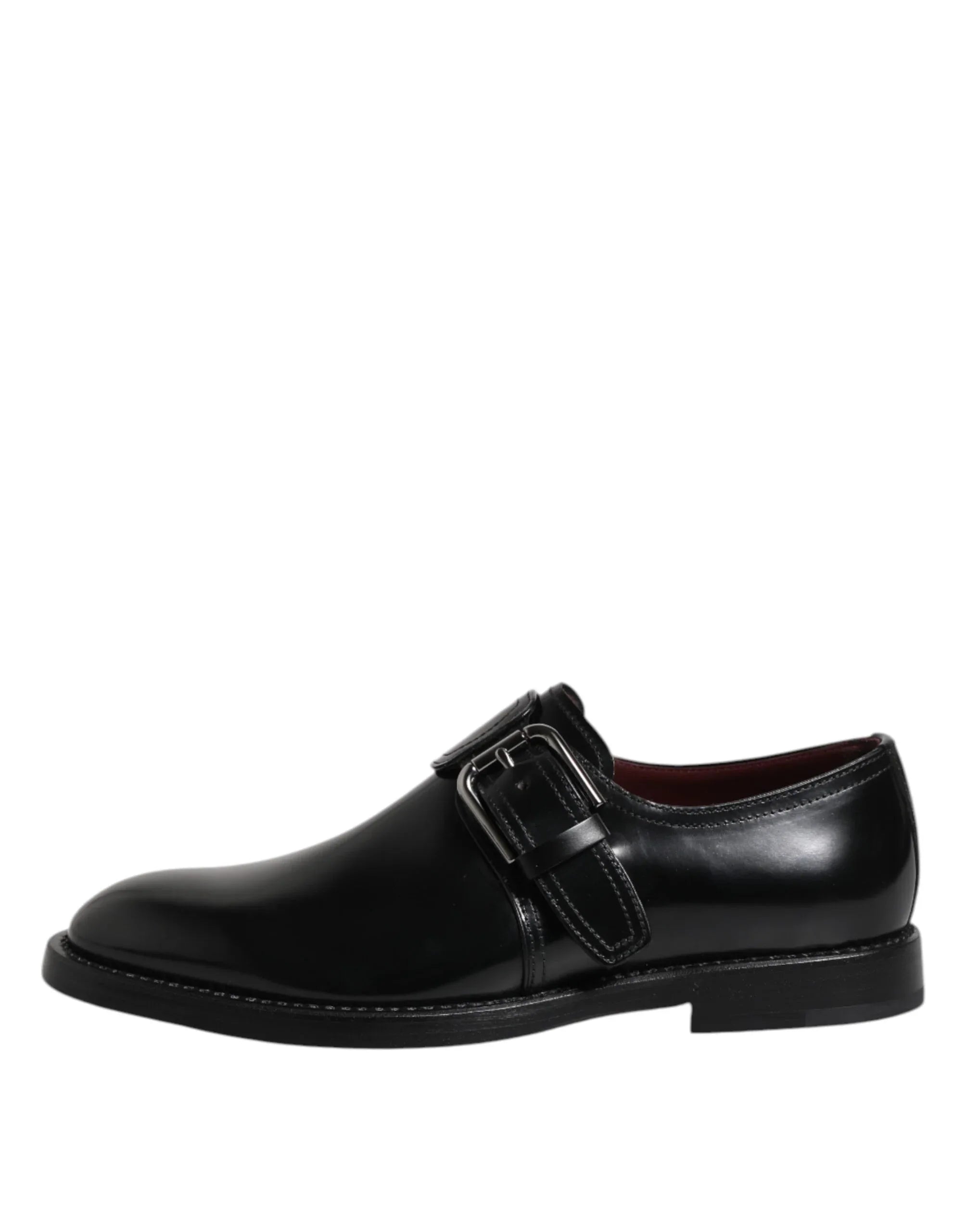 Dolce & Gabbana Black Leather Monk Strap Derby Formal Shoes - Zeiniez