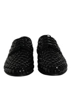 Dolce & Gabbana Black Suede Strass Derby Formal Shoes - Zeiniez