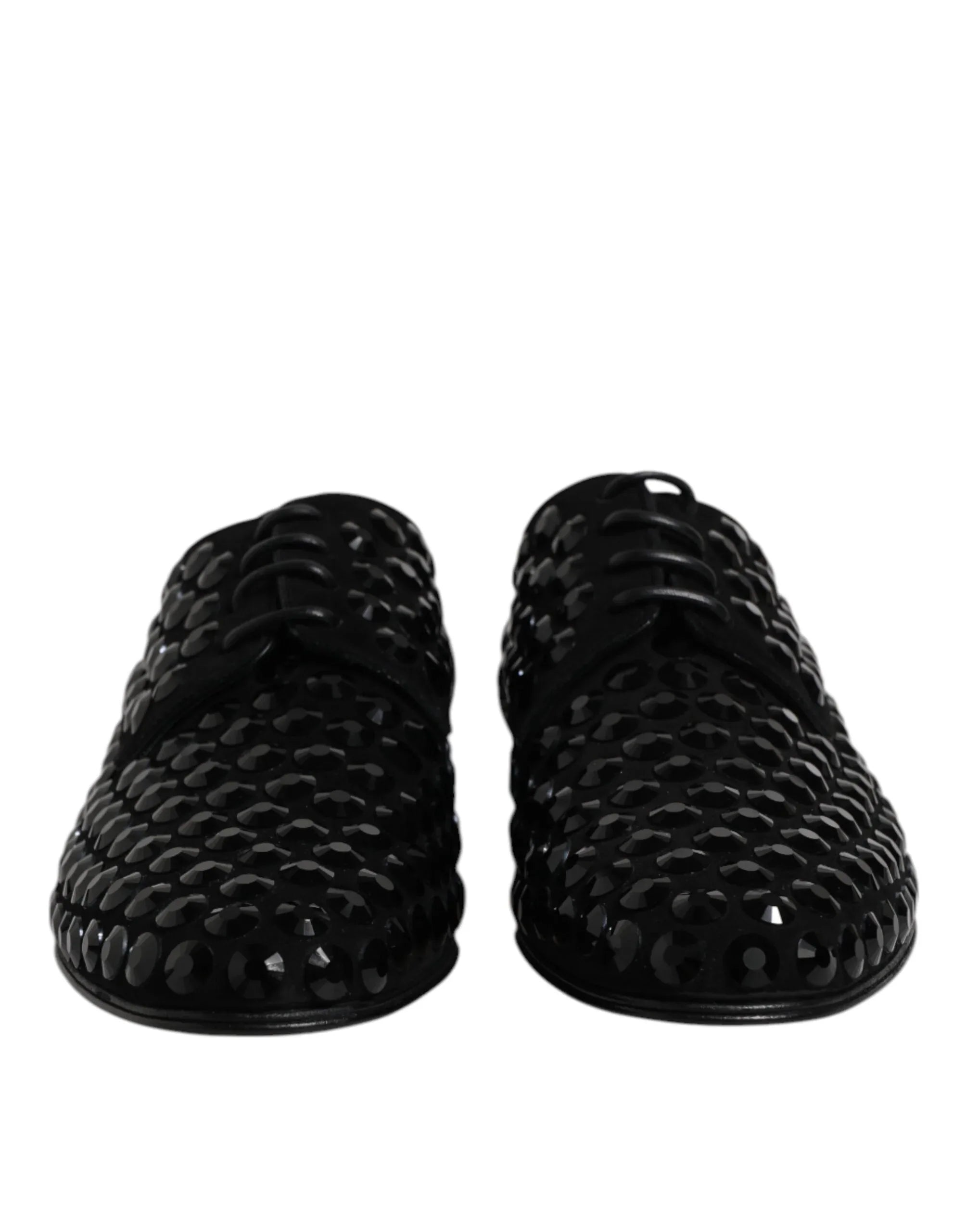 Dolce & Gabbana Black Suede Strass Derby Formal Shoes - Zeiniez