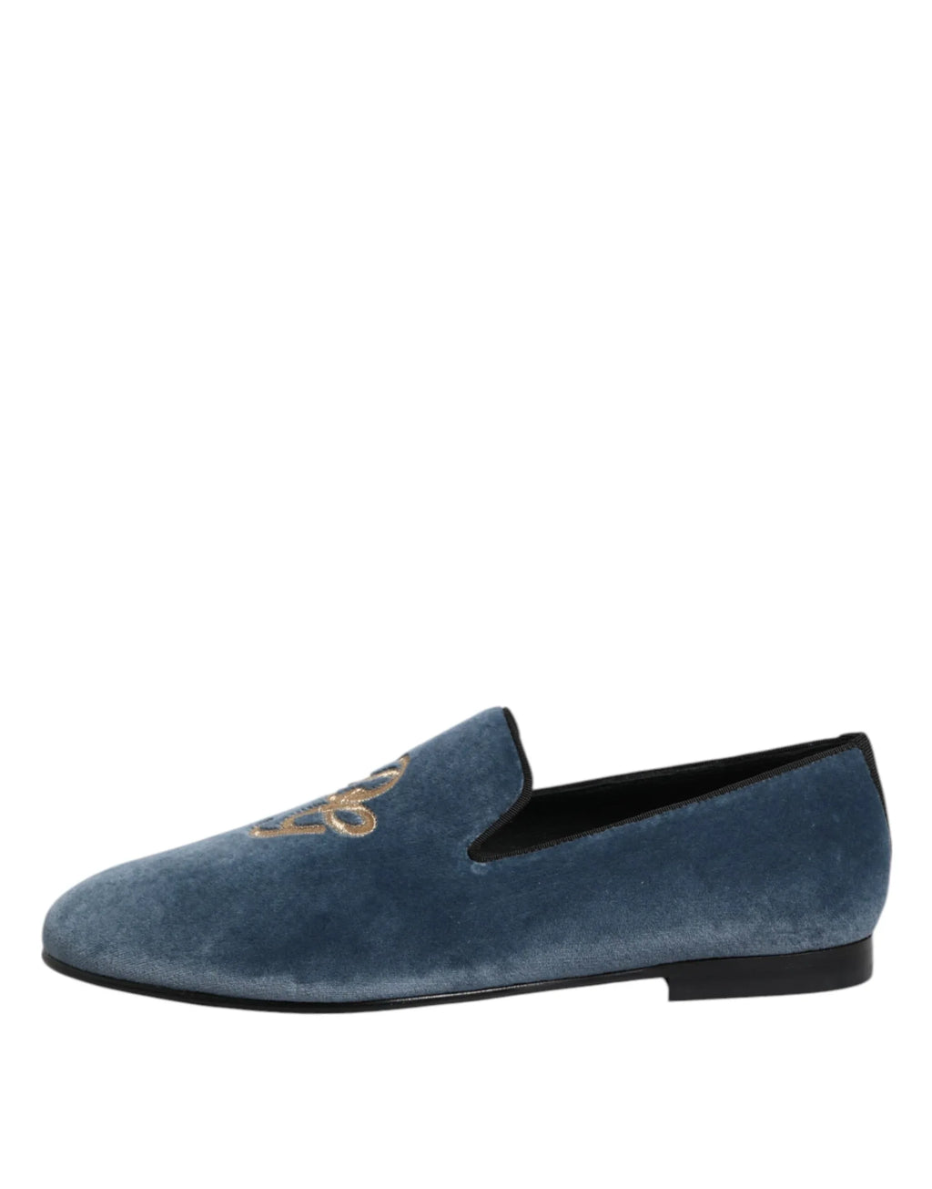 Dolce & Gabbana Blue Velvet DG Logo Loafers Formal Shoes - Zeiniez